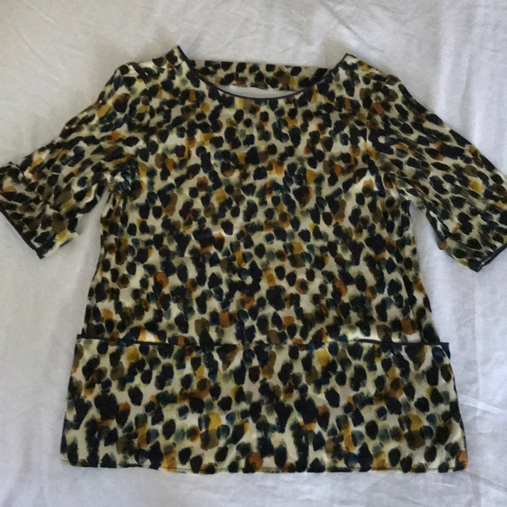 Zara Basic Blouse Dots Multicolored Size XS